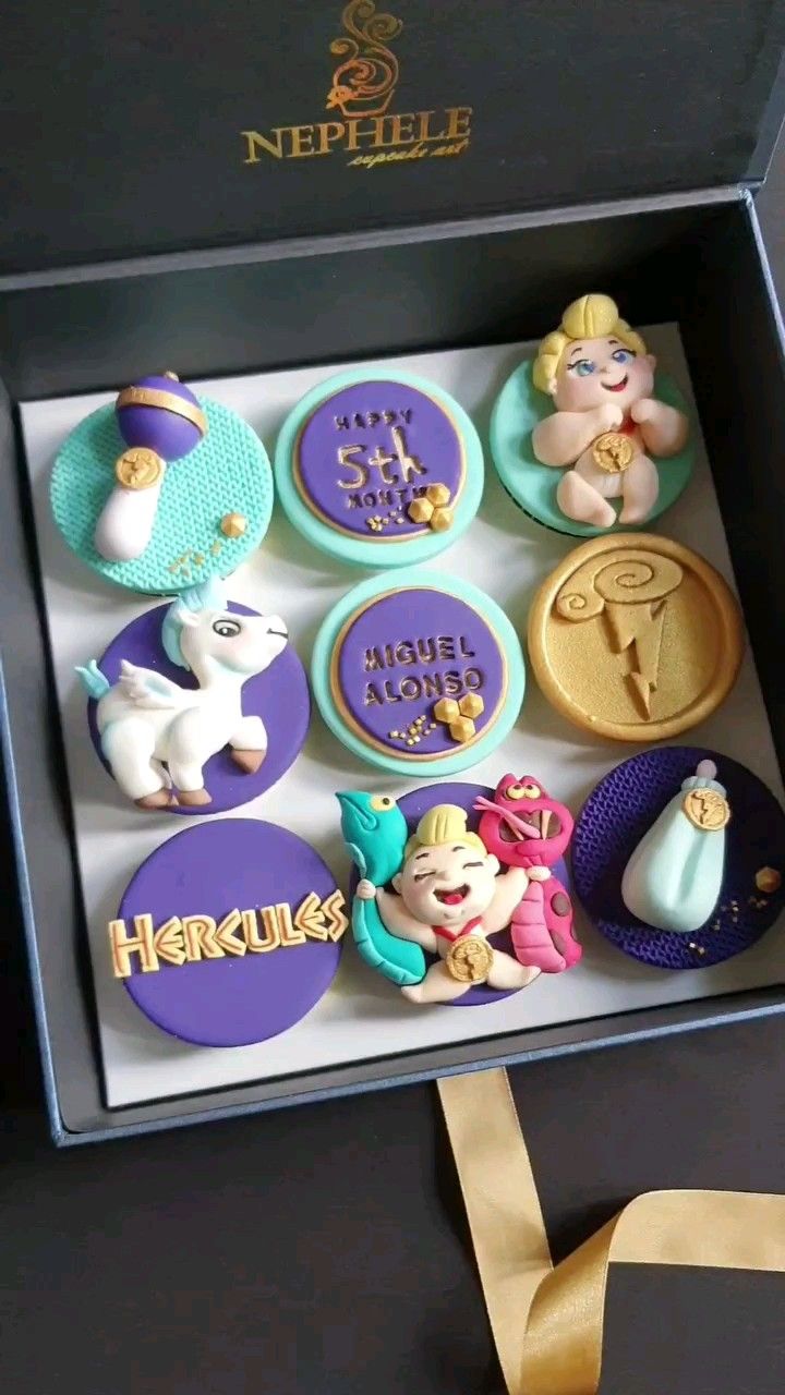 Nephele Cupcake Art — Baby Hercules themed fondant cupcakes for a 5th month celebration