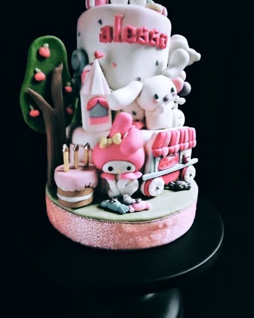 Nephele Cupcake Art — handcrafted My Melody Sanrio fondant cake
